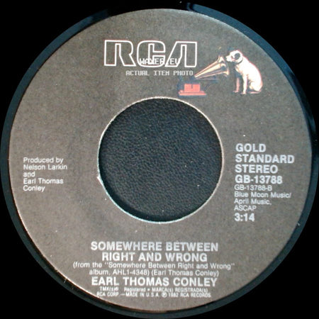 Earl Thomas Conley - Somewhere Between Right And Wrong / Heavenly Bodies (Re-Mix Version) side A