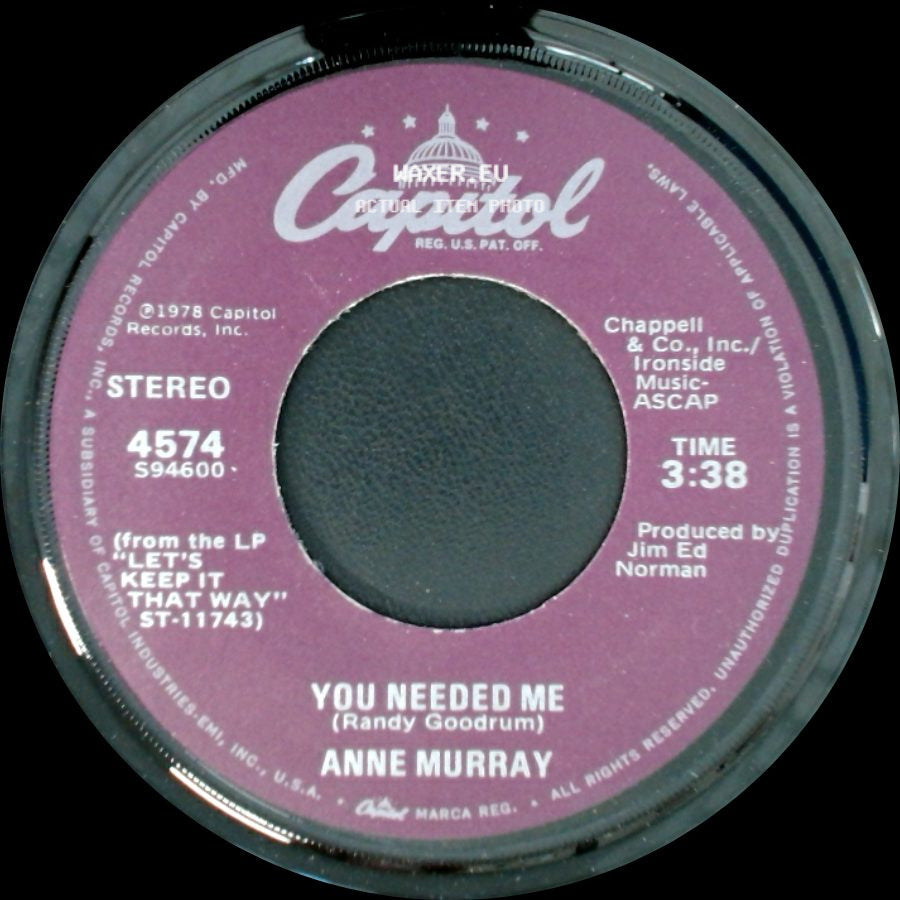 Anne Murray - You Needed Me / I Still Wish The Very Best For You side A