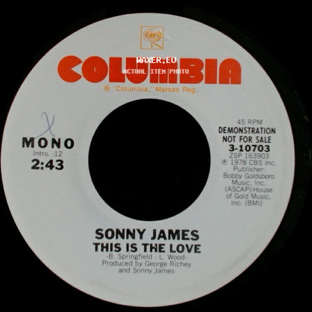 Sonny James - This Is The Love / This Is The Love side A