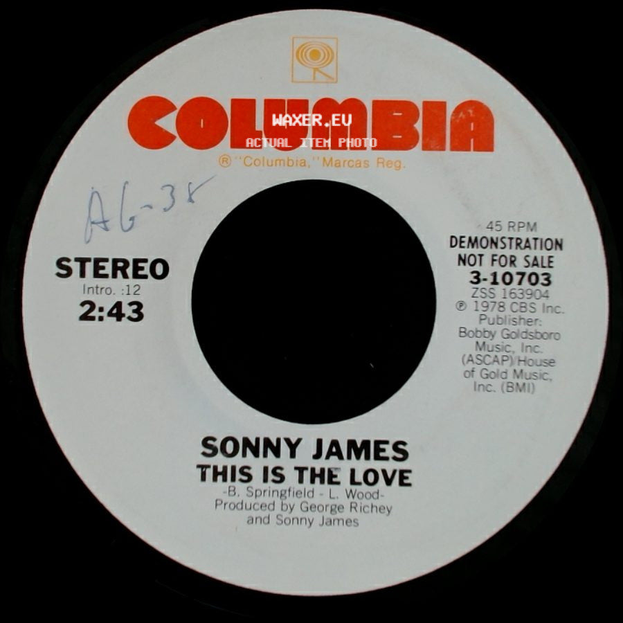 Sonny James - This Is The Love / This Is The Love side B