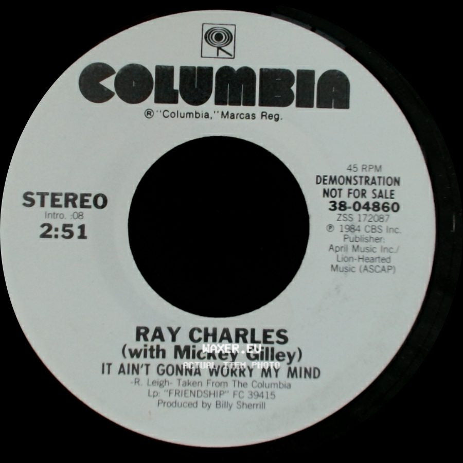 Ray Charles (With Mickey Gilley) - It Ain't Gonna Worry My Mind / It Ain't Gonna Worry My Mind side A