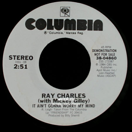 Ray Charles (With Mickey Gilley) - It Ain't Gonna Worry My Mind / It Ain't Gonna Worry My Mind side B