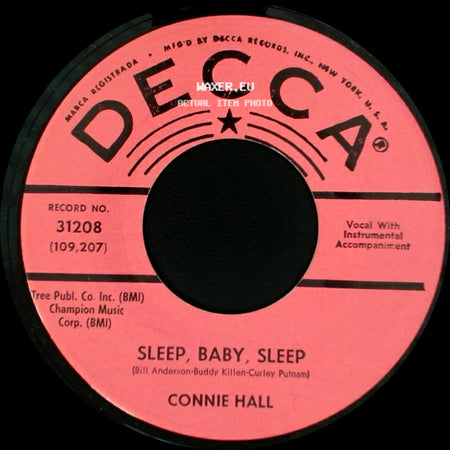 Connie Hall - Sleep, Baby, Sleep / Sittin' Out The Last Dance side A