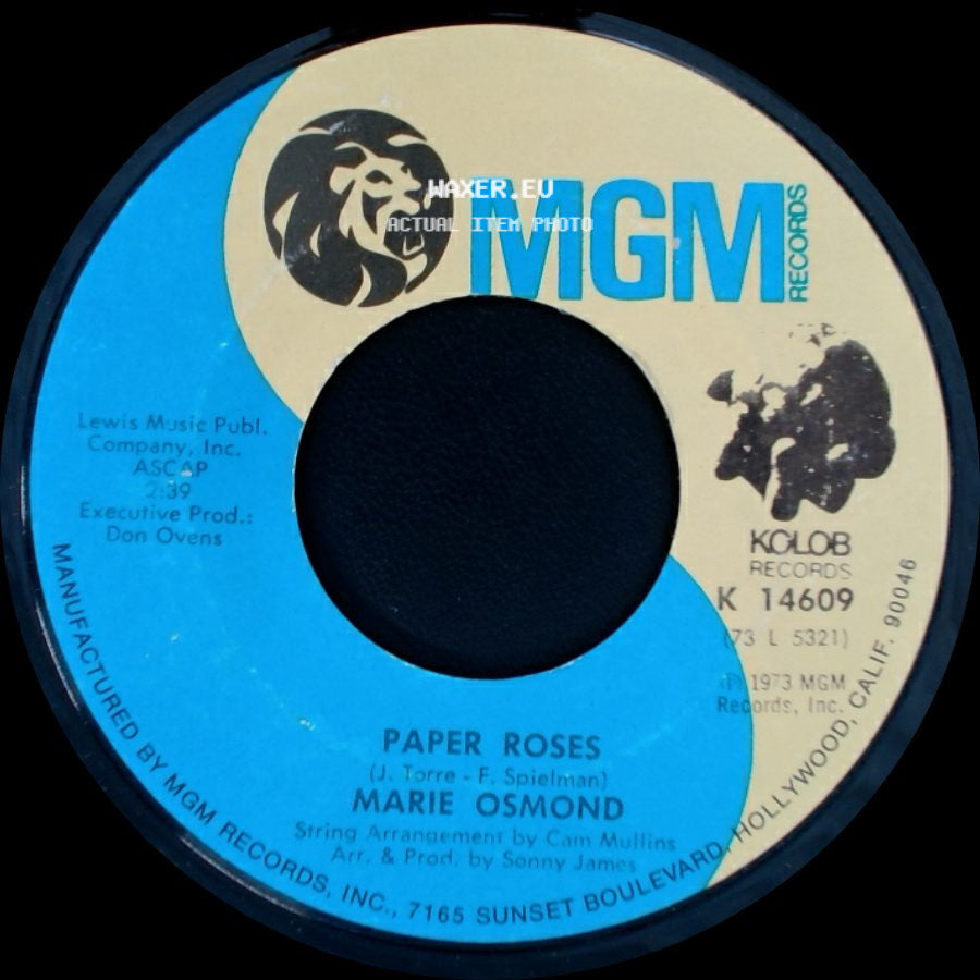 Marie Osmond - Least Of All You / Paper Roses side B
