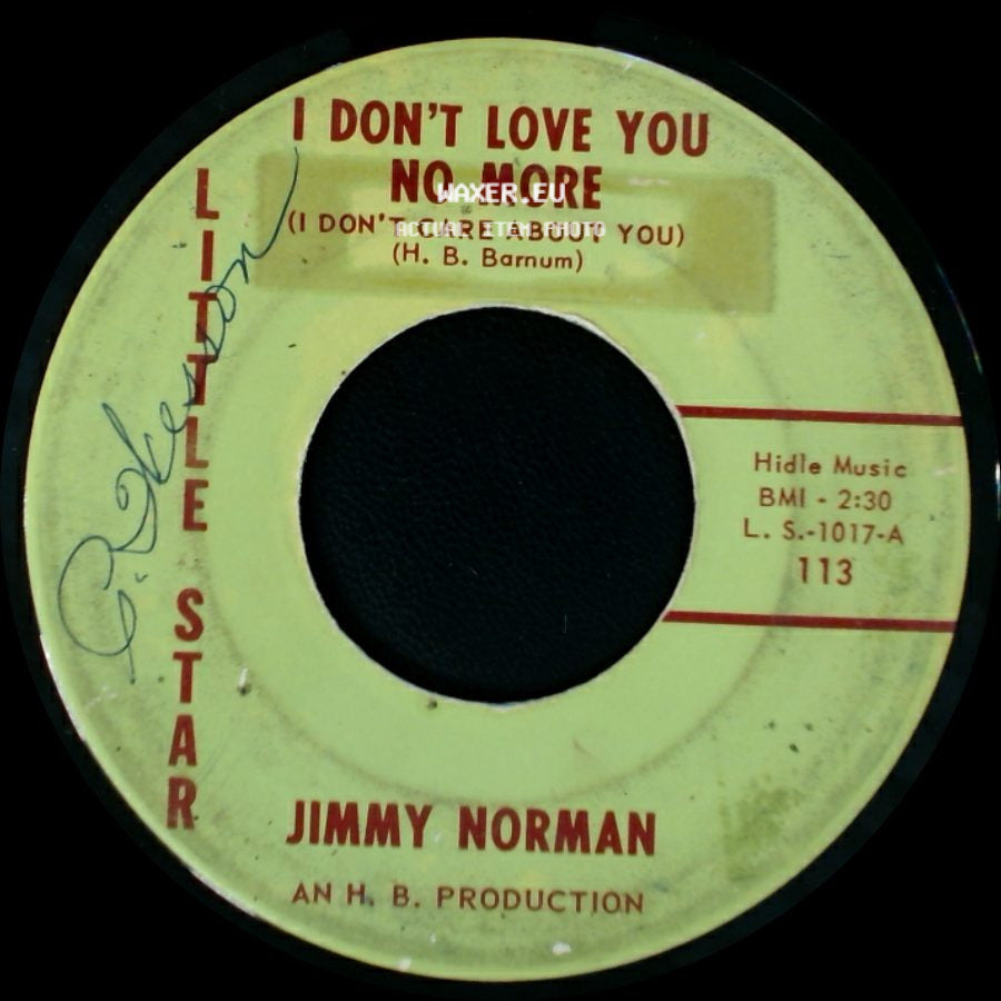 Jimmy Norman - Tell Her For Me / I Don't Love You No More (I Don't Care About You) side B