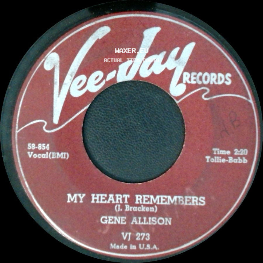 Gene Allison - Have Faith / My Heart Remembers side B