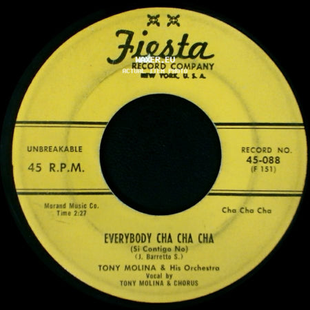 Tony Molina & His Orchestra - No More Love, Baby (Yo No Te Puedo Querer) / Everybody Cha Cha Cha side B