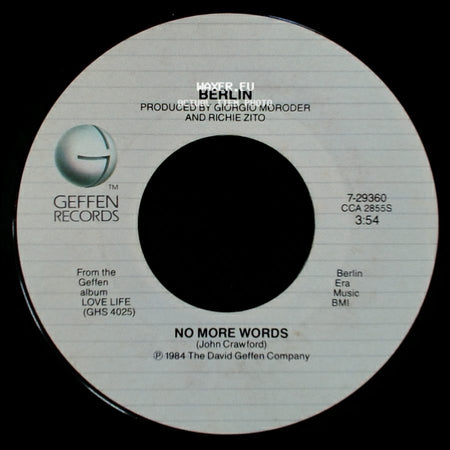 Berlin - Rumor Of Love / No More Words side B