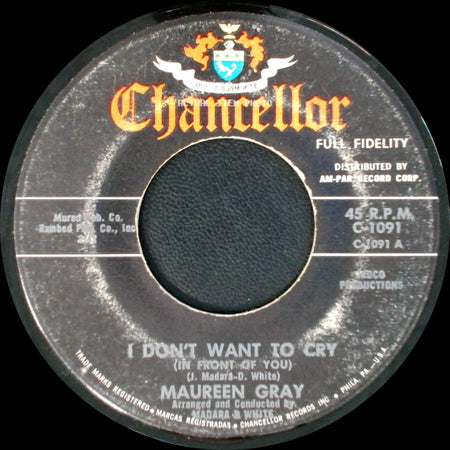 Maureen Gray - Come On And Dance / I Don't Want To Cry (In Front Of You) side B