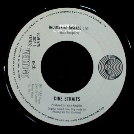 Dire Straits - Industrial Disease / Badges, Posters, Stickers, T-Shirts side A