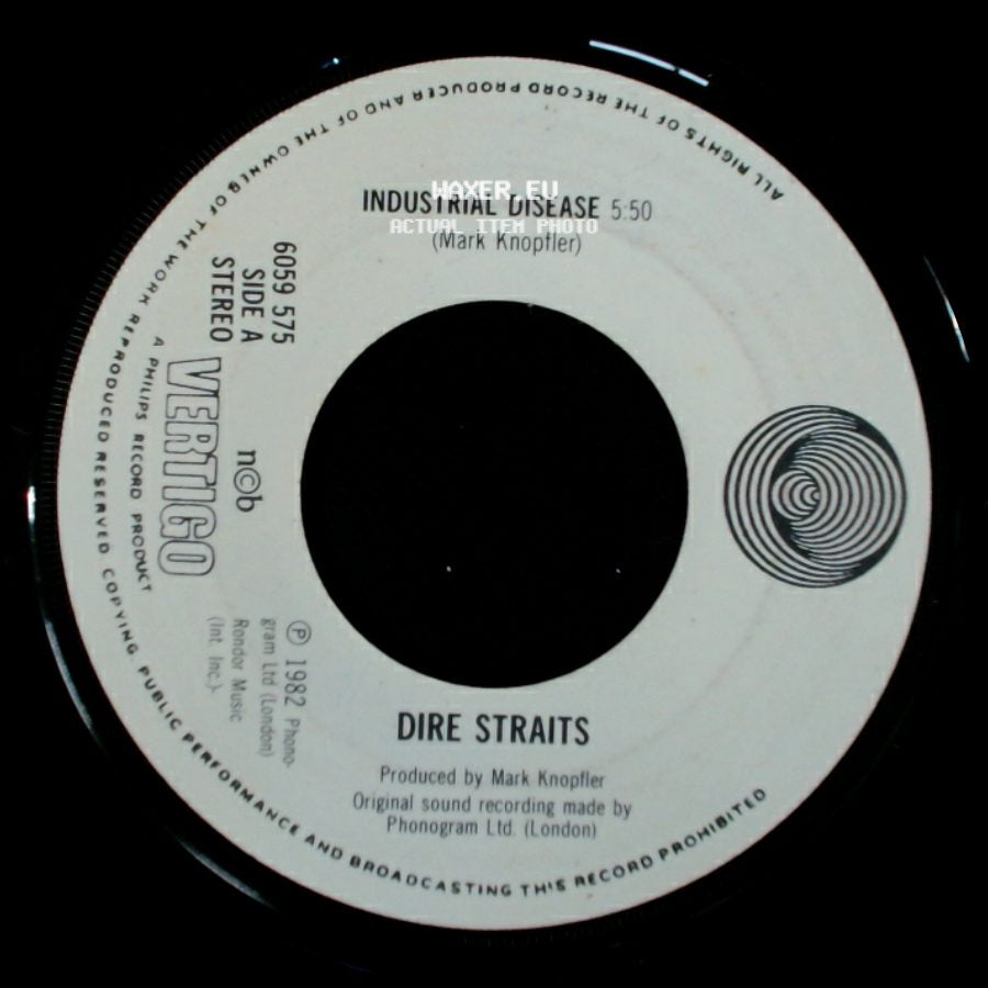 Dire Straits - Industrial Disease / Badges, Posters, Stickers, T-Shirts side A