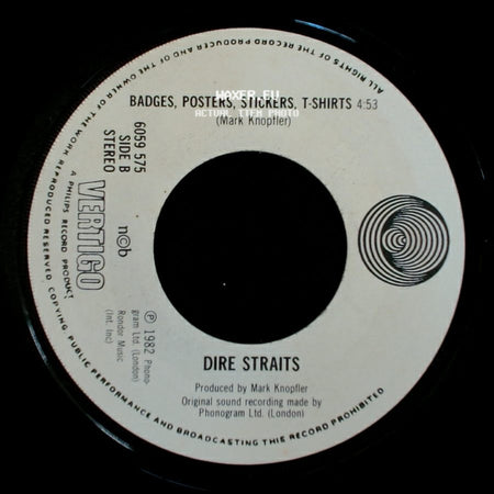 Dire Straits - Industrial Disease / Badges, Posters, Stickers, T-Shirts side B