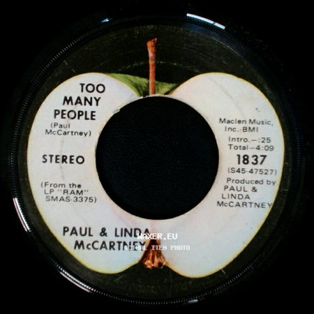 Paul & Linda Mccartney - Uncle Albert / Admiral Halsey / Too Many People side B