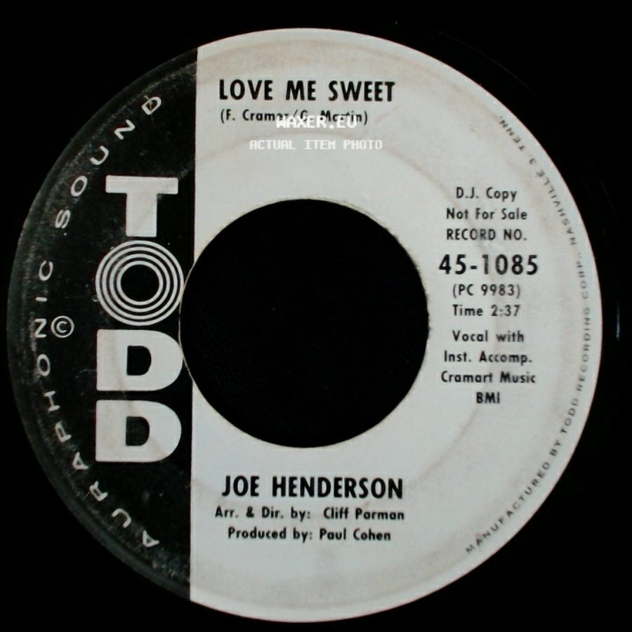 Joe Henderson - Love Me Sweet / My Hands Are Tied side A