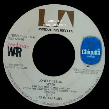 War - Lonely Feelin' / Sun Oh Son (War) side A