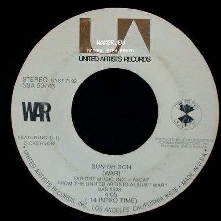 War - Lonely Feelin' / Sun Oh Son (War) side B