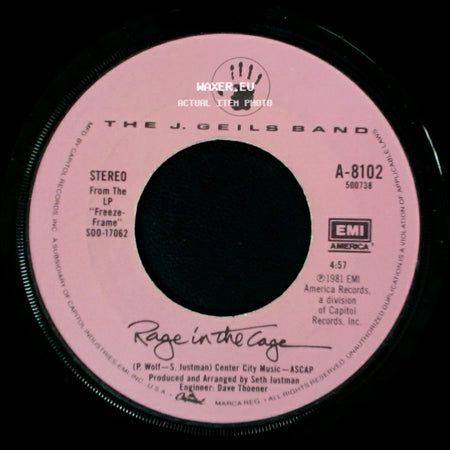 The J. Geils Band - Rage In The Cage / Unknown Title B side A