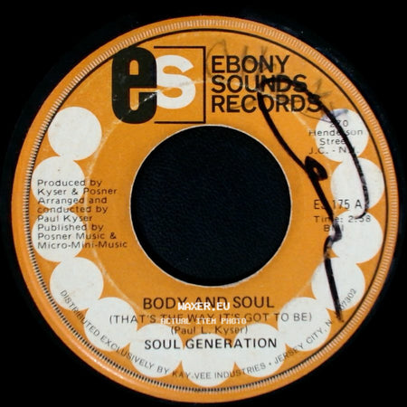 Soul Generation - Body And Soul (That's The Way It's Got To Be) / Mandingo Woman side A