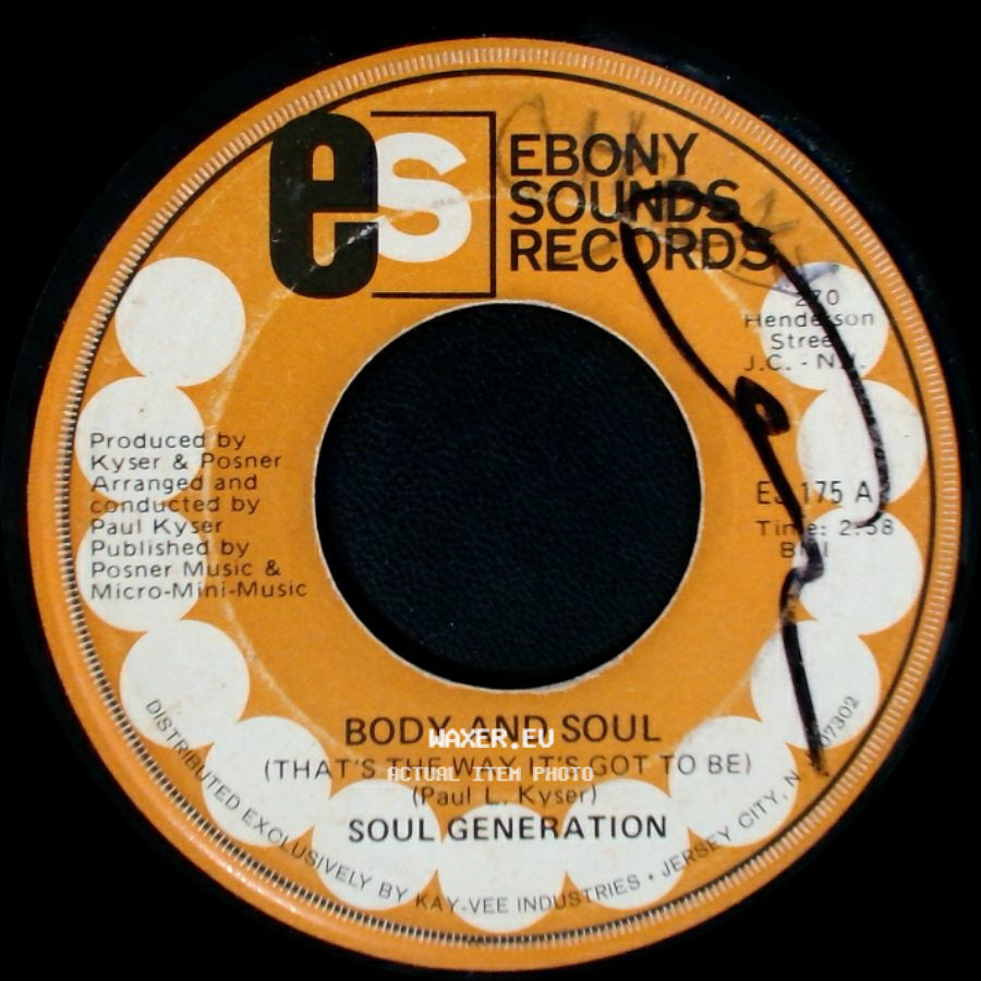 Soul Generation - Body And Soul (That's The Way It's Got To Be) / Mandingo Woman side A