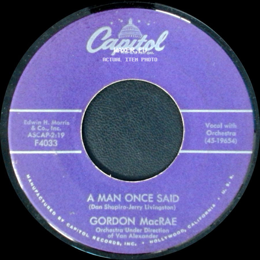Gordon Macrae - A Man Once Said / The Secret side A