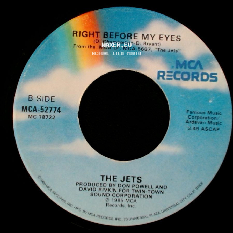 The Jets - Crush On You / Right Before My Eyes side B