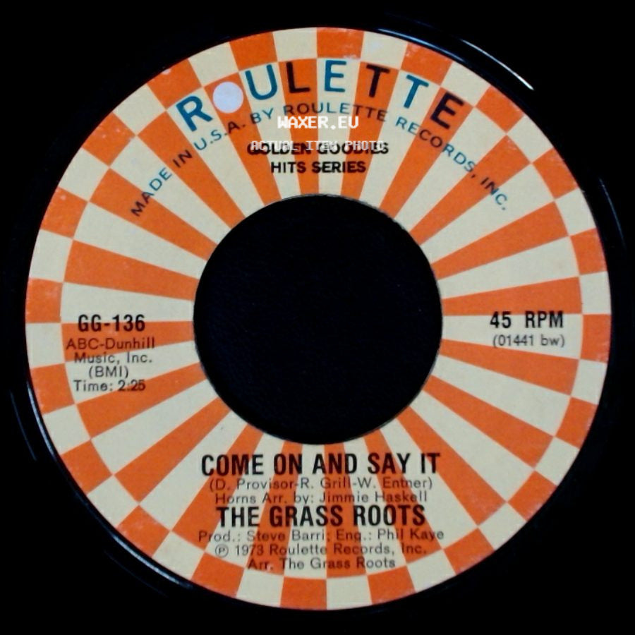 The Grass Roots - Come On And Say It / Temptation Eyes side A