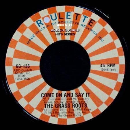 The Grass Roots - Come On And Say It / Temptation Eyes side A