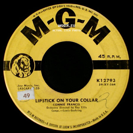 Connie Francis - Frankie / Lipstick On Your Collar side B