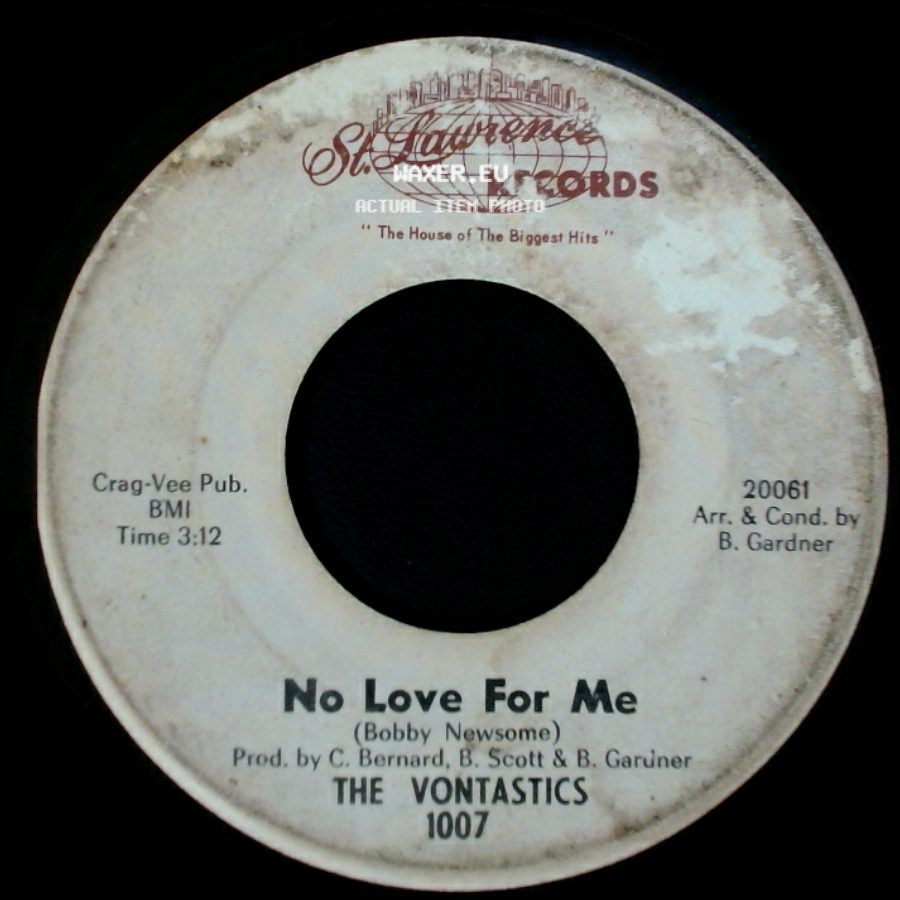 The Vontastics - No Love For Me / Peace Of Mind side A