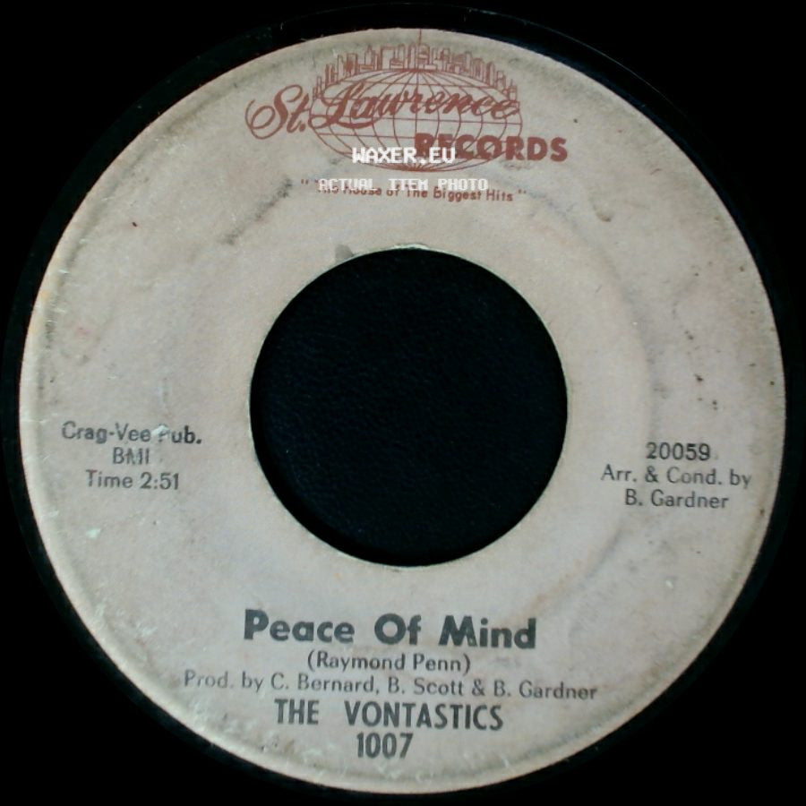 The Vontastics - No Love For Me / Peace Of Mind side B