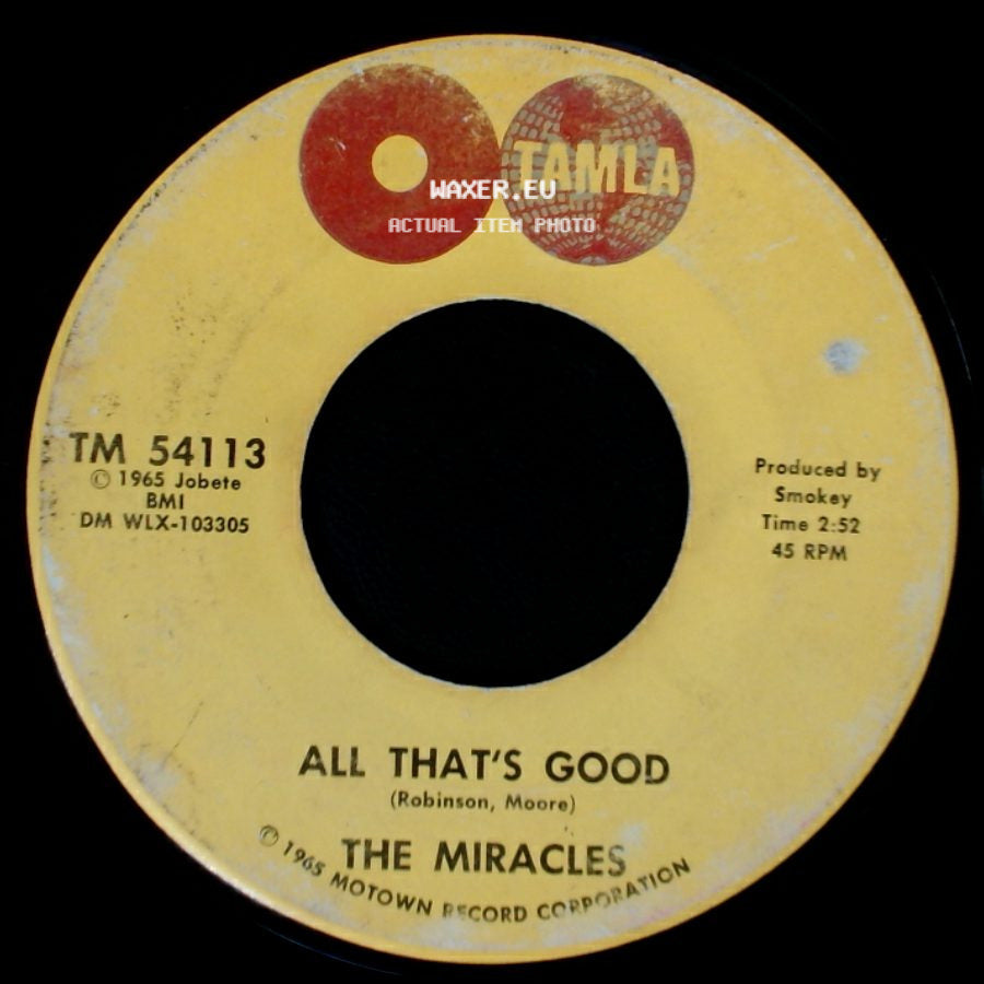 The Miracles - All That's Good / Ooo Baby Baby side A