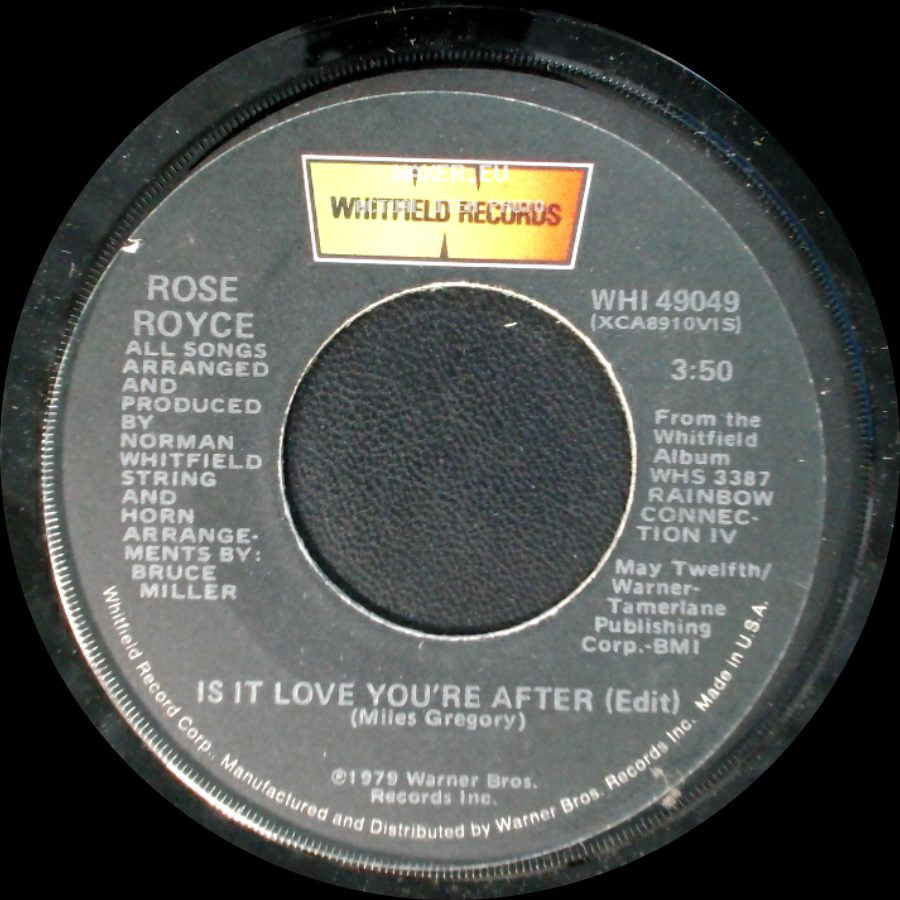 Rose Royce - Is It Love You're After (Edit) / You Can't Run From Yourself side A