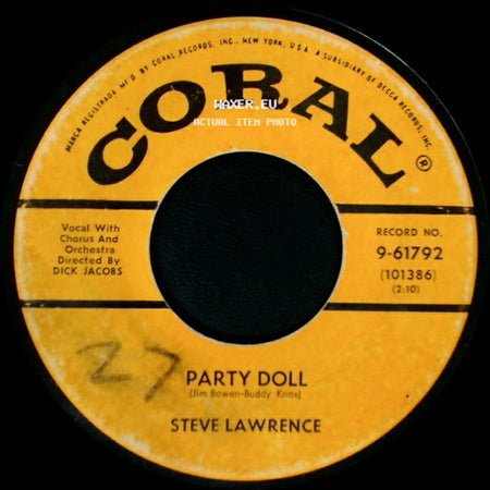 Steve Lawrence - Pum - Pa - Lum (The Bad Donkey) / Party Doll side B