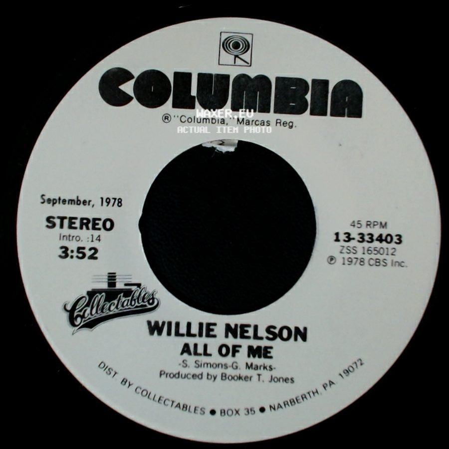 Willie Nelson - Whiskey River / All Of Me side B