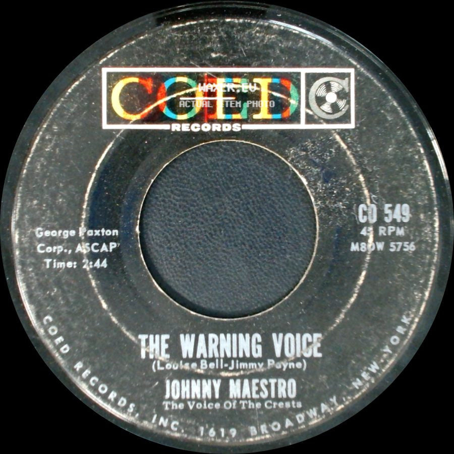 Johnny Maestro - The Warning Voice / What A Surprise side A