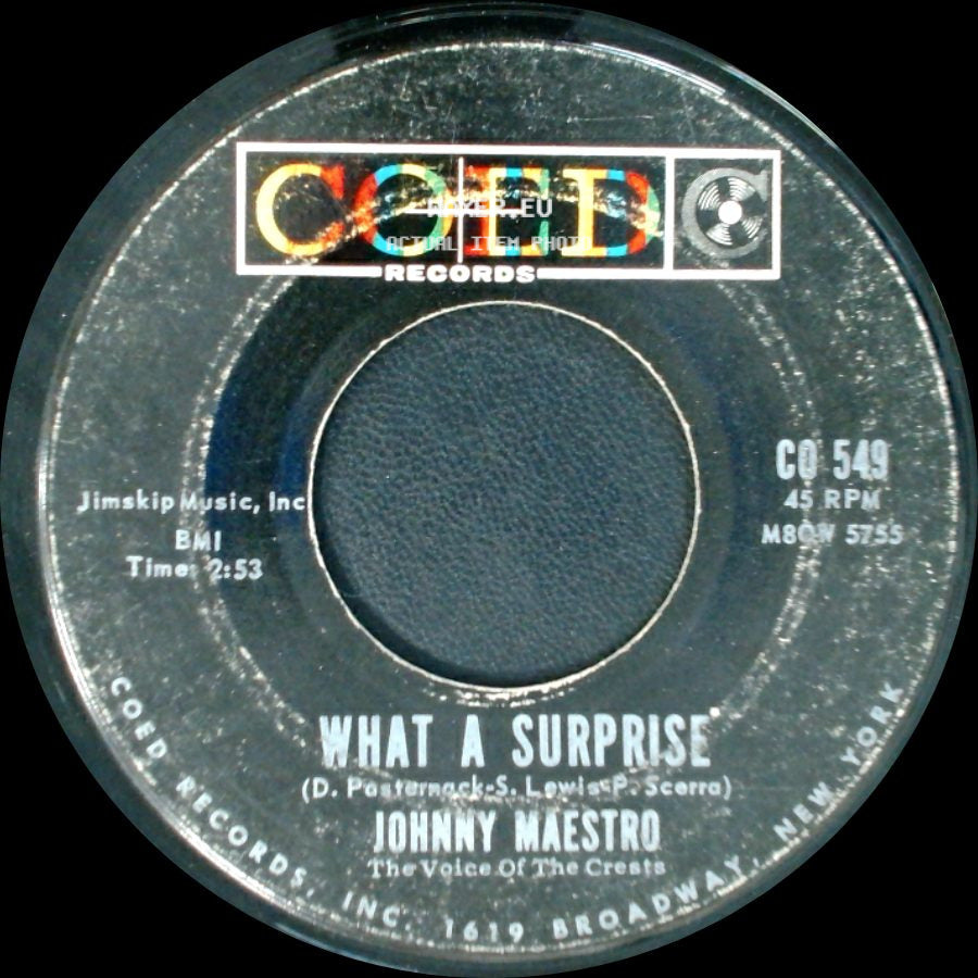 Johnny Maestro - The Warning Voice / What A Surprise side B