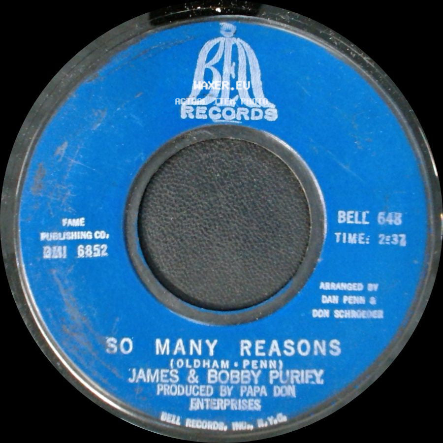 James & Bobby Purify - I'm Your Puppet / So Many Reasons side B