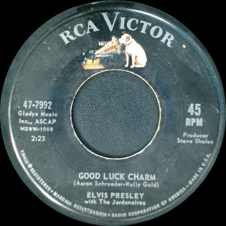 Elvis Presley With The Jordanaires - Anything That's Part Of You / Good Luck Charm side B