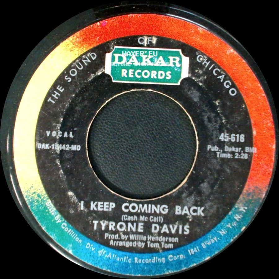 Tyrone D'avis - I Keep Coming Back / Turn Back The Hands Of Time side A