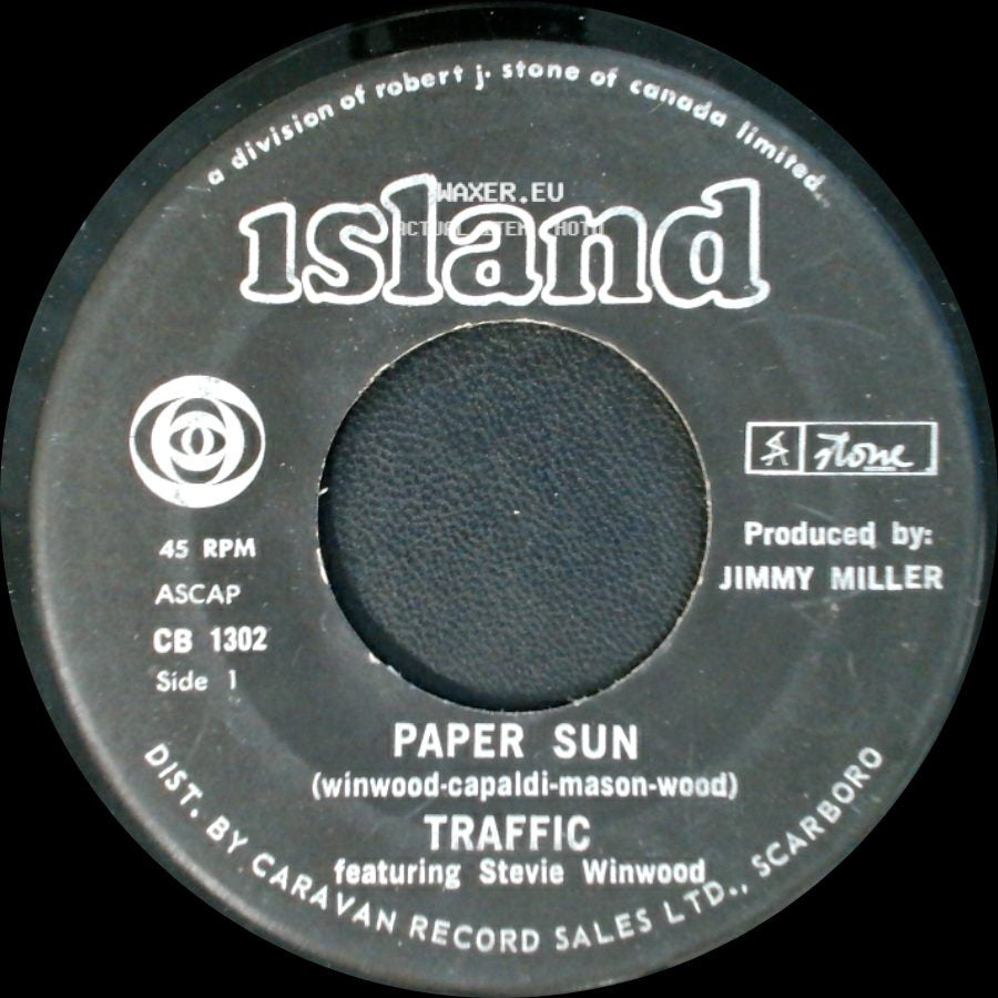 Traffic Featuring Stevie Winwood - Paper Sun / Giving To You side A