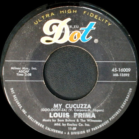 Louis Prima - Hey! Ba-Ba-Re-Bop / My Cucuzza (Goo-Goot-Za) side B
