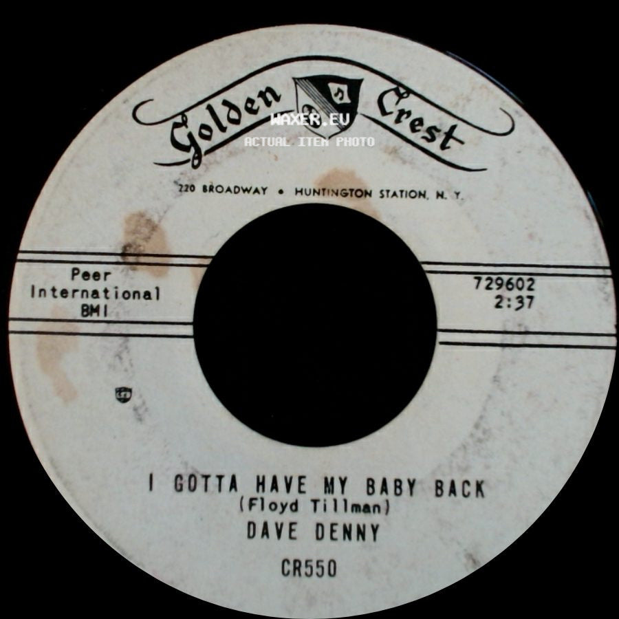 Dave Denny - I Gotta Have My Baby Back / The Naughty Fly side A