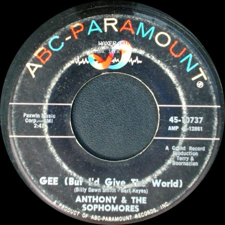 Anthony & The Sophomores - Gee (But I'd Give The World) / It Depends On You side A