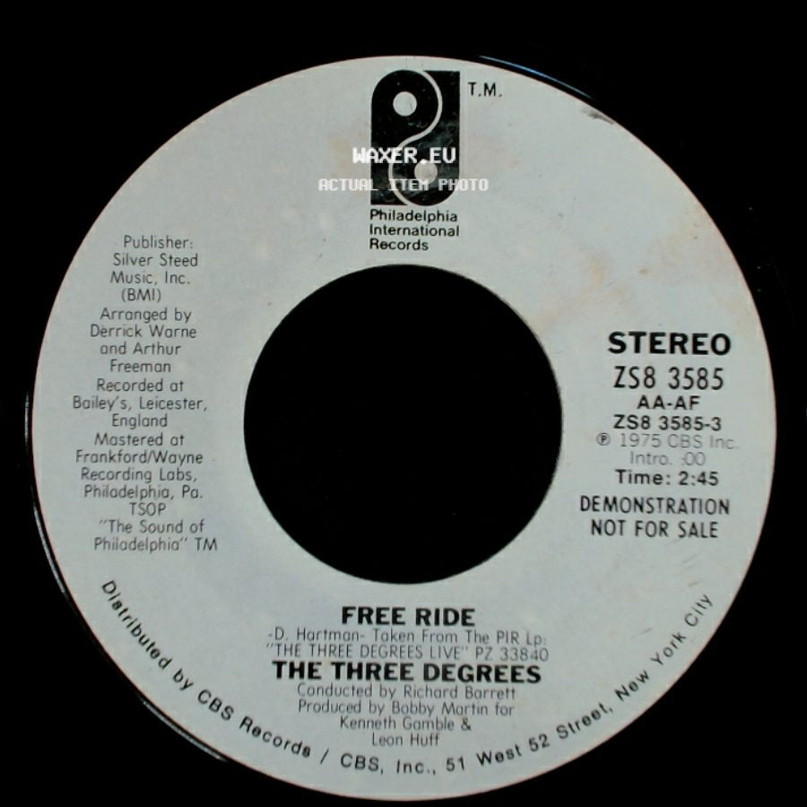 The Three Degrees - Free Ride / Free Ride side A