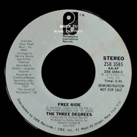 The Three Degrees - Free Ride / Free Ride side A
