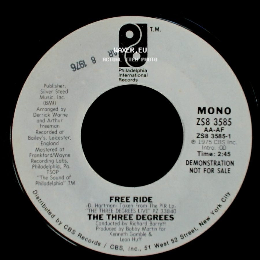 The Three Degrees - Free Ride / Free Ride side B