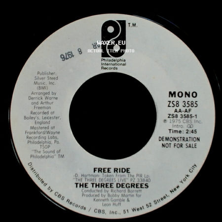 The Three Degrees - Free Ride / Free Ride side B