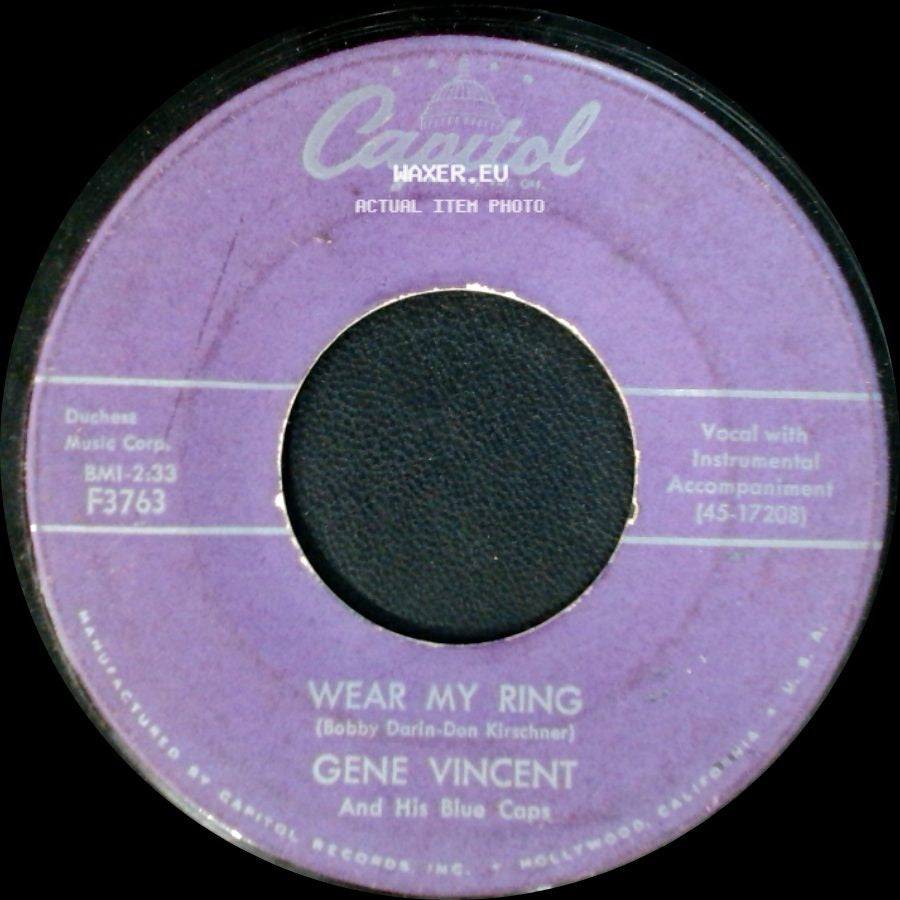 Gene Vincent And His Blue Caps - Wear My Ring / Lotta Lovin' side A
