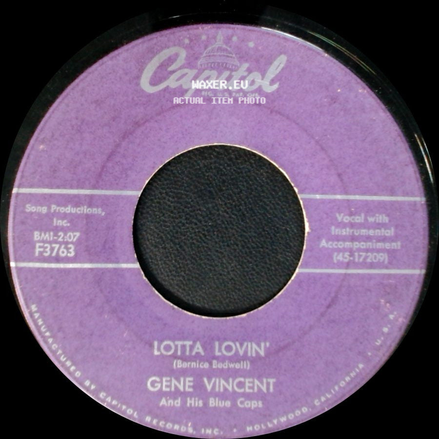 Gene Vincent And His Blue Caps - Wear My Ring / Lotta Lovin' side B