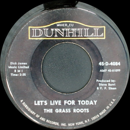 The Grass Roots - Let's Live For Today / Depressed Feeling side A
